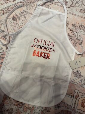Hobby Lobby White Apron with Copper Lettering - Official Cookie Baker
